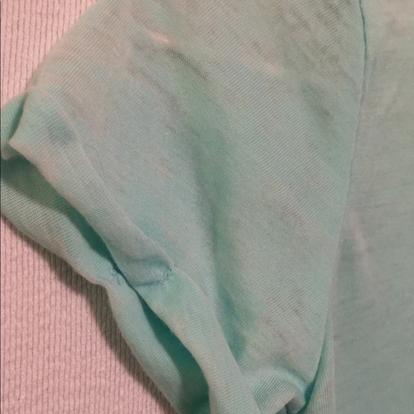 Forever 21 Girls Mint Sheer Short Sleeve 5/6 Shirt - Picture 3 of 13